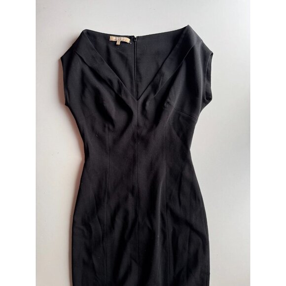 MICHAEL KORS COLLECTION Black Stretch Boucle Crepe Portrait Sheath Dress, Size 4 - Picture 8 of 14